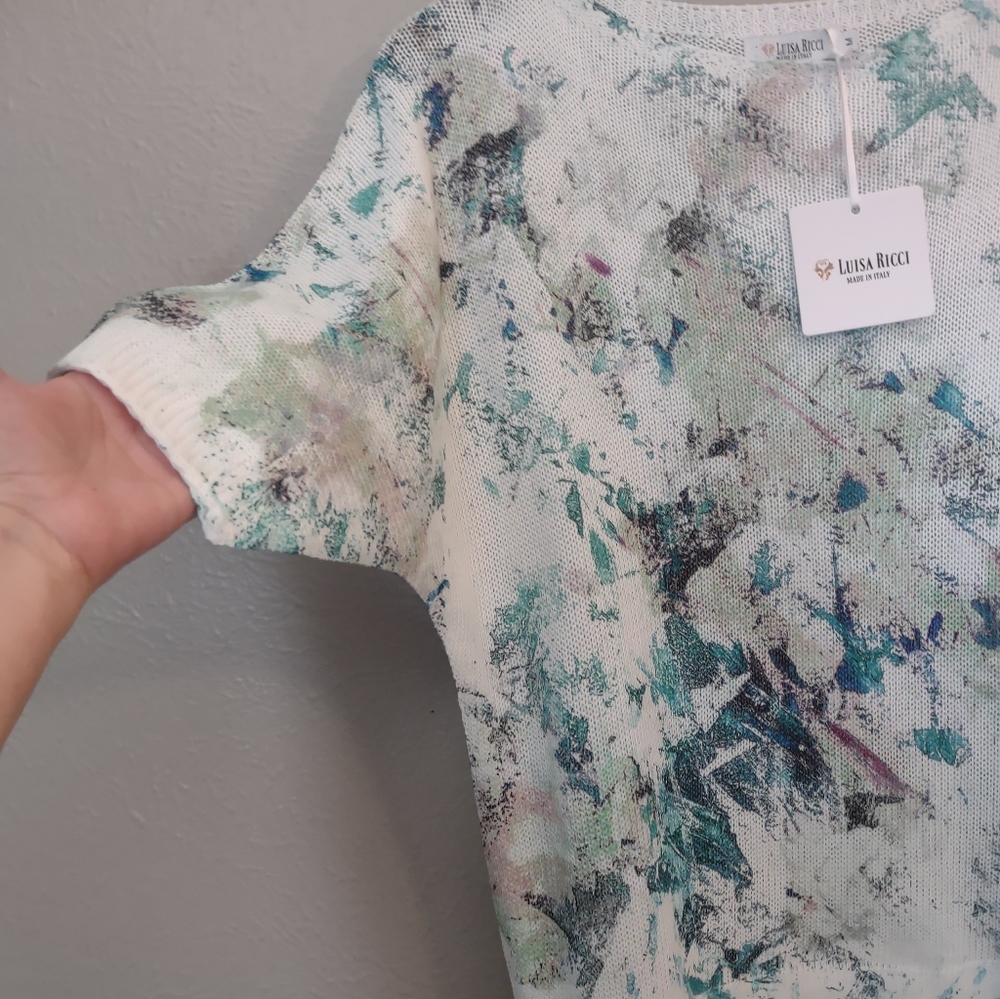 Made In Italy Luisa Ricci Abstract Knit Top - Picture 7 of 14